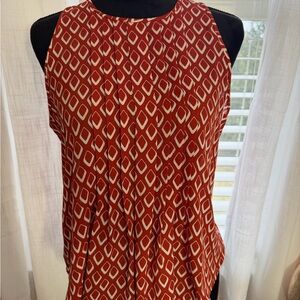 Ann Taylor Factory Red and White Diamond Blouse